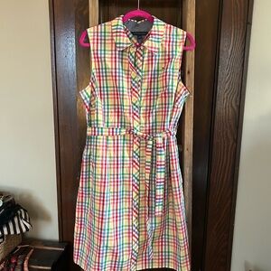 NWT Tommy Hilfiger Multicolor Plaid Shirt Dress, size 14